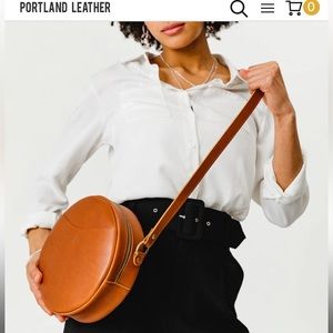 Portland Leather large circle crossbody